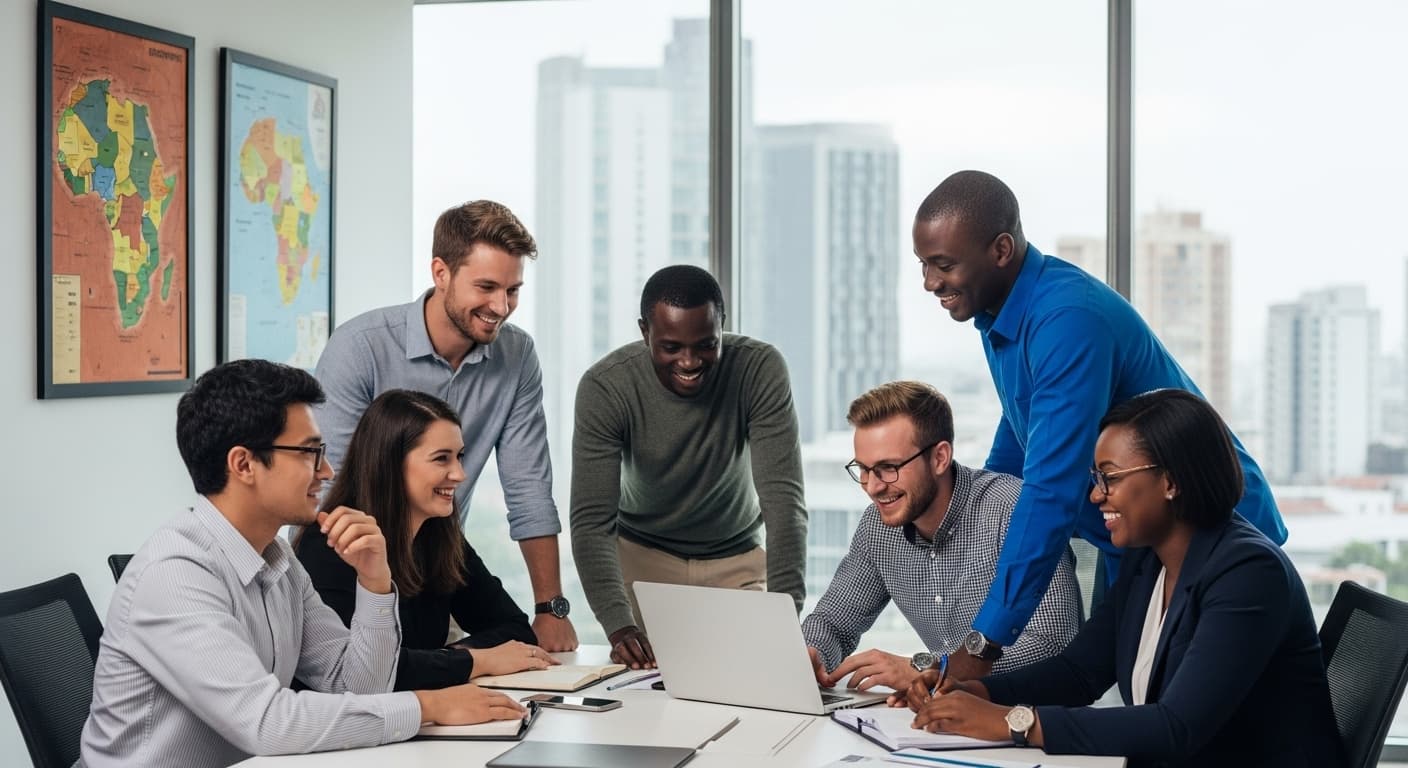 Diverse TechTrack team collaboration